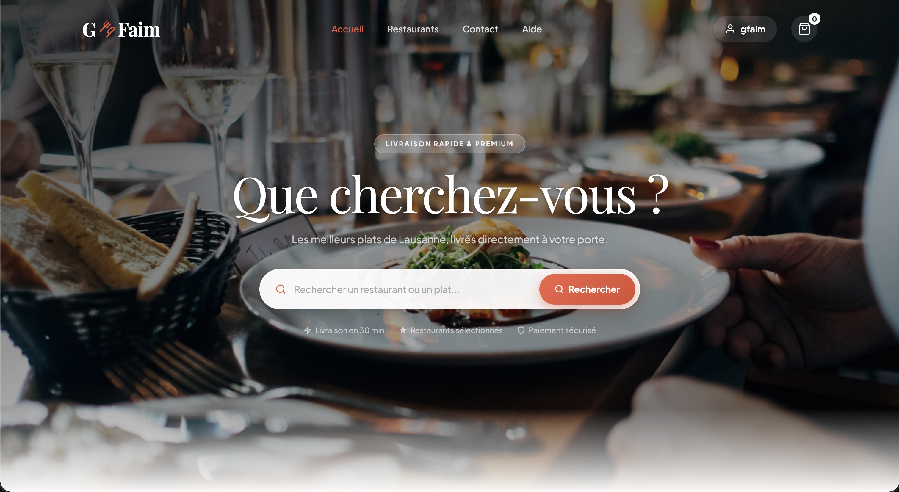 Gfaim — plateforme de livraison Lausanne